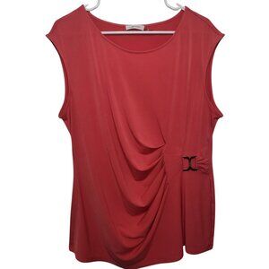 Calvin Klein Coral Ring Twist Sleeveless Blouse